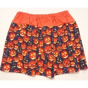 OOAK Handmade Halloween pumpkin Toddler 4 skirt